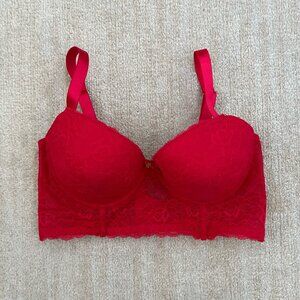 3 for $6 Daisy Fuentes Red Lace Longline Underwire Bra 38C